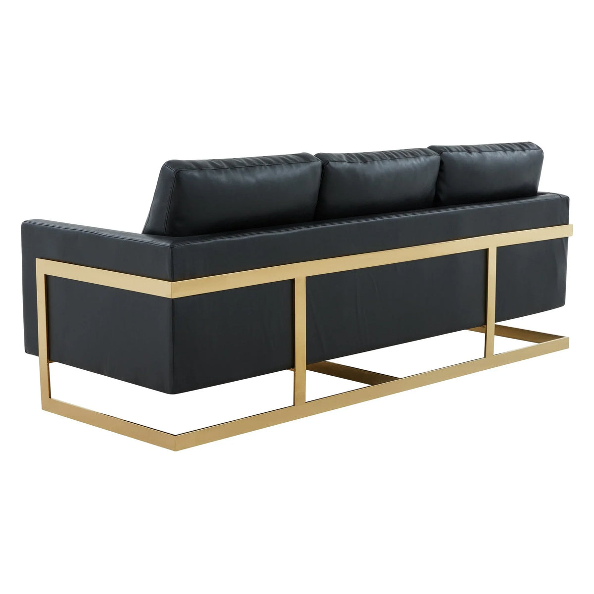 Lincoln 3-Seater Velvet/Leather Full Size Sofa in Stainless Steel - Elax Furniture