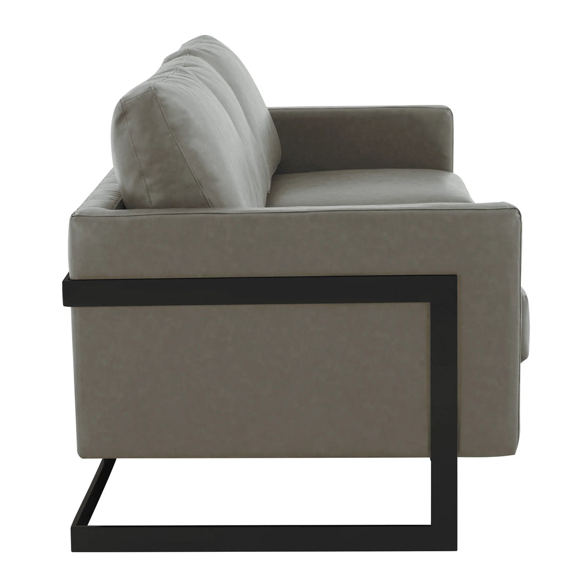 Lincoln 3-Seater Sofa Upholstered in Leather with Black Stainless Steel Frame - Elax Furniture