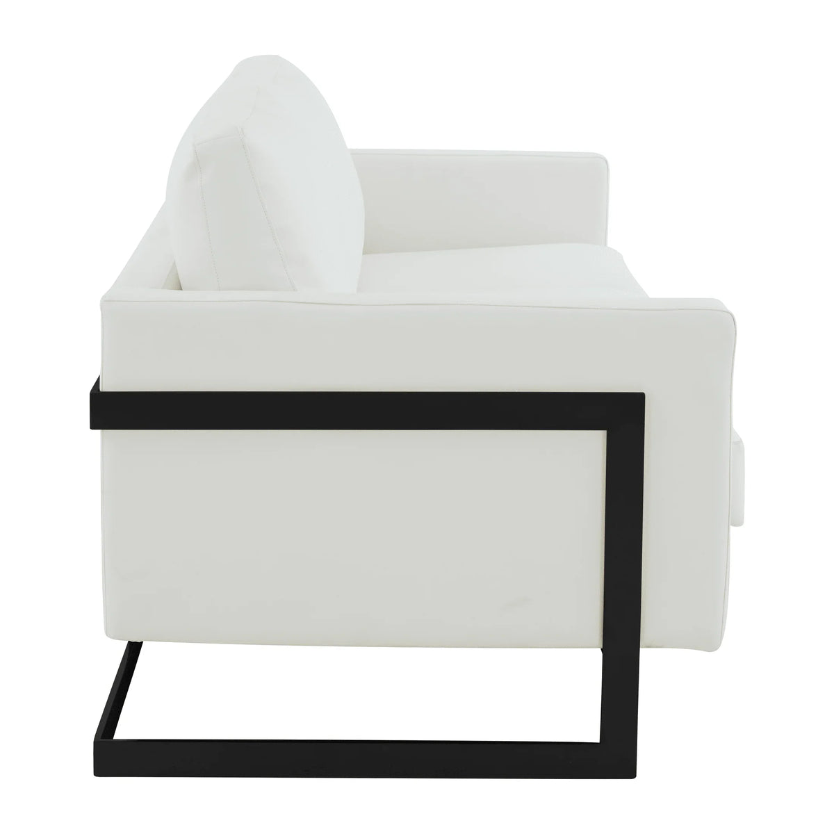 Lincoln 3-Seater Sofa Upholstered in Leather with Black Stainless Steel Frame - Elax Furniture