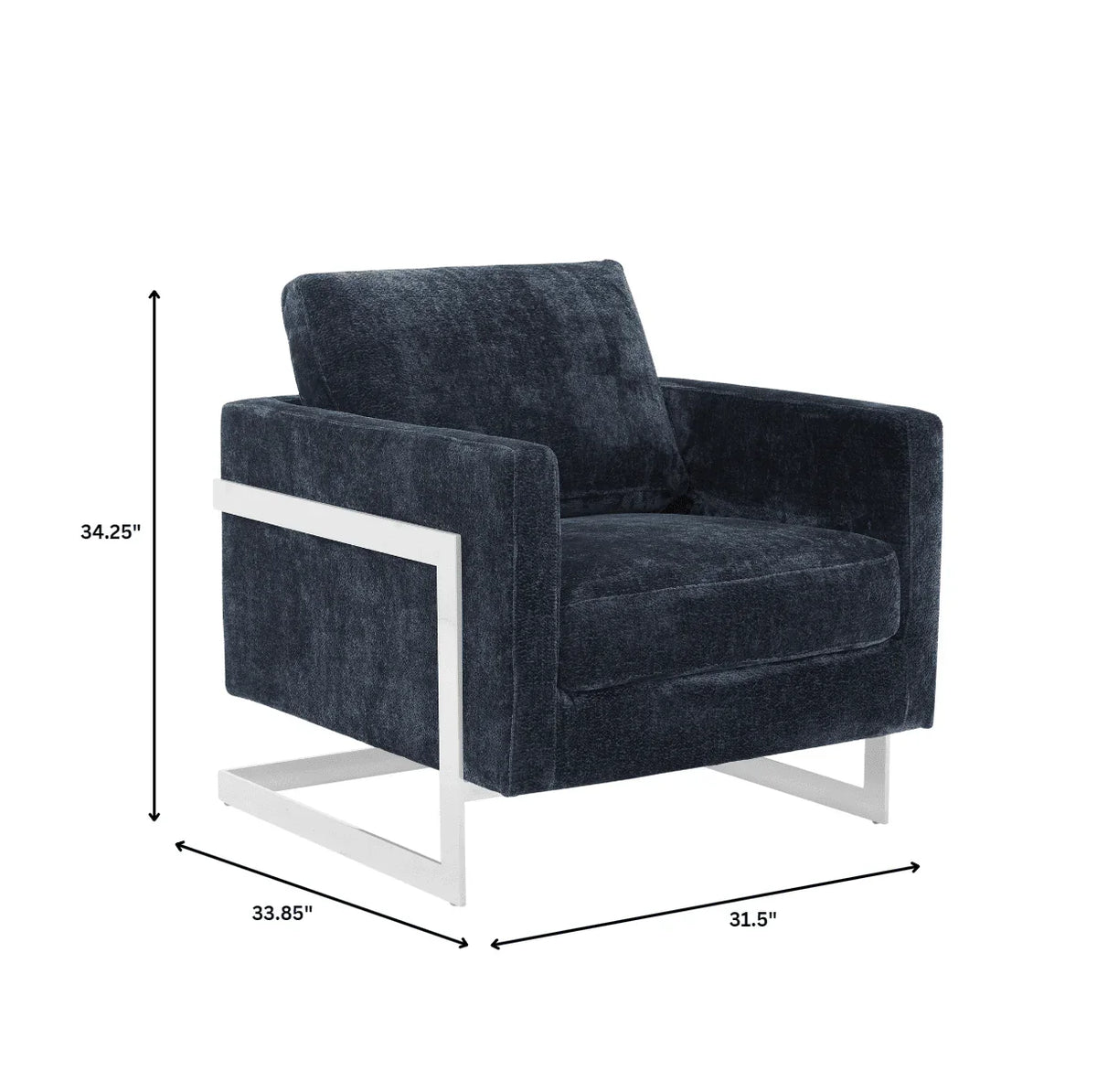 Lincoln Accent Chair Upholstered in Boucle with Black Stainless-Steel Frame - Elax Furniture