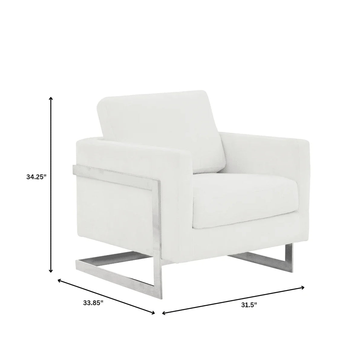 Lincoln Accent Chair Upholstered in Boucle with Black Stainless-Steel Frame - Elax Furniture