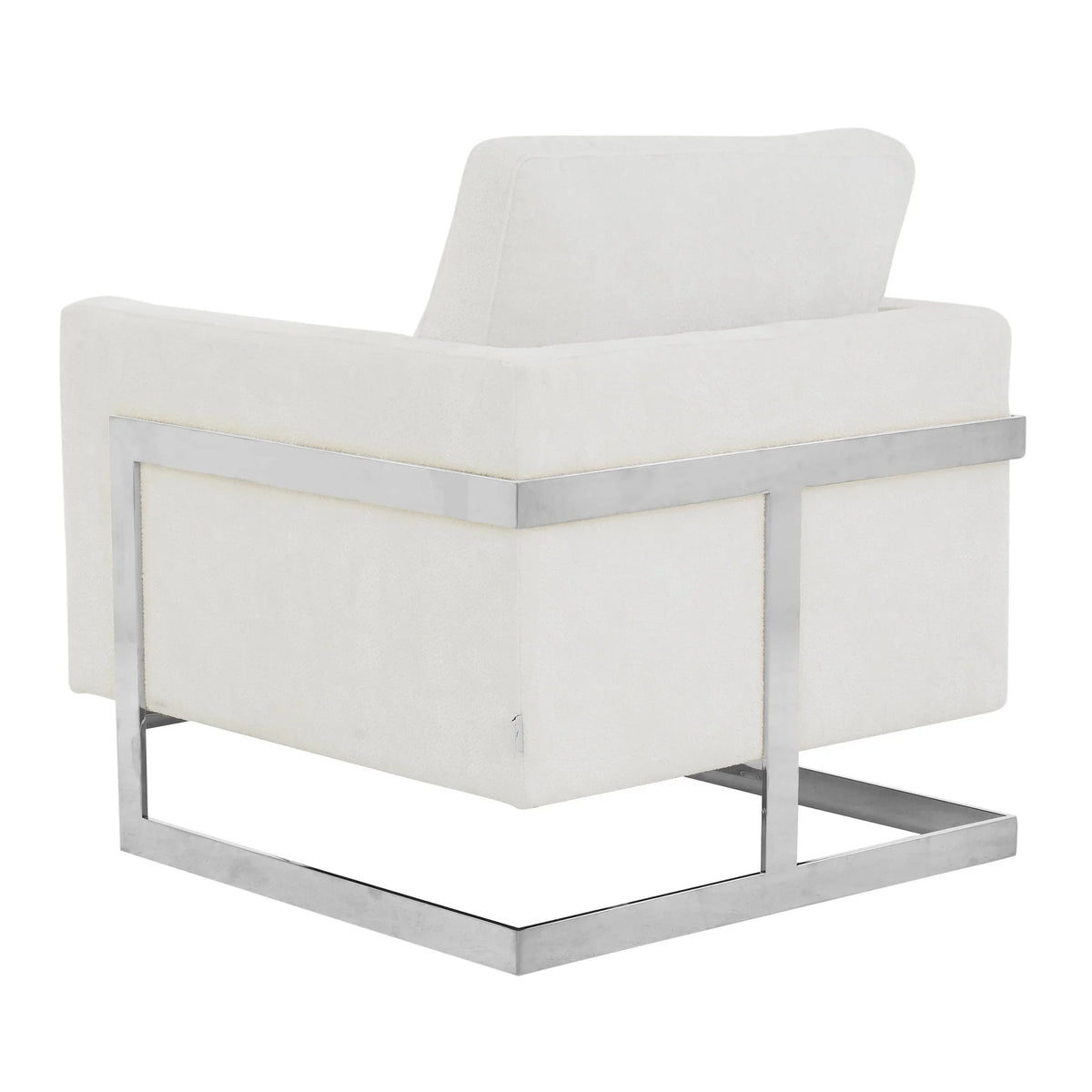 Lincoln Accent Chair Upholstered in Boucle with Black Stainless-Steel Frame - Elax Furniture