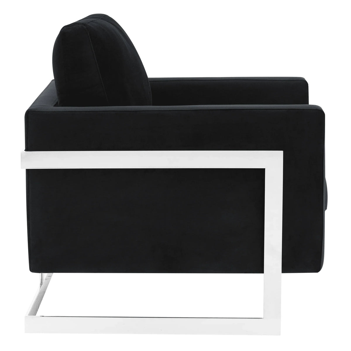 Lincoln Velvet Accent Armchair Singe-Seater Sofa with Chromed Stainless Steel Frame - Elax Furniture