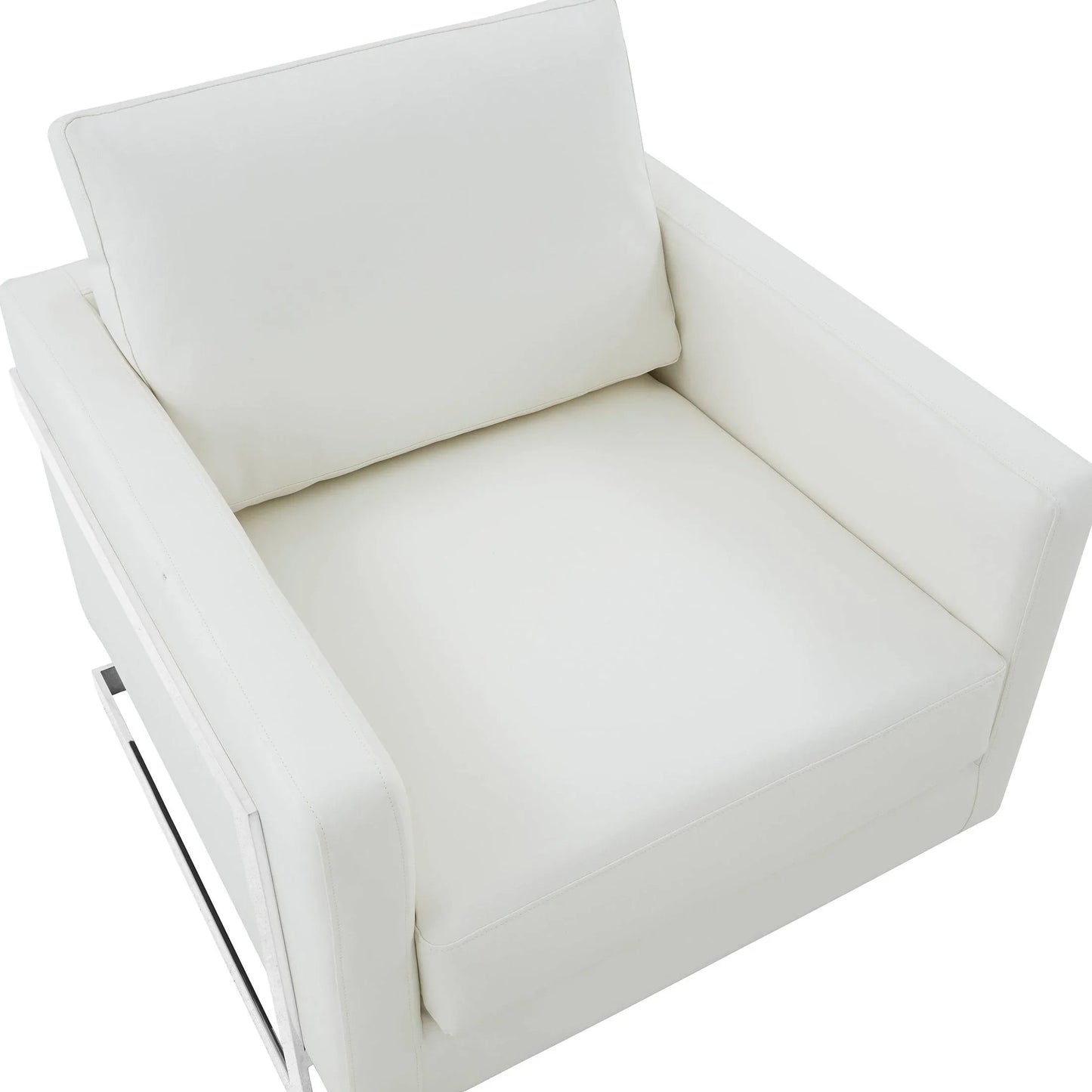 Lincoln Leather Accent Armchair Chair Sofa with Chromed Stainless Steel Frame - Elax Furniture