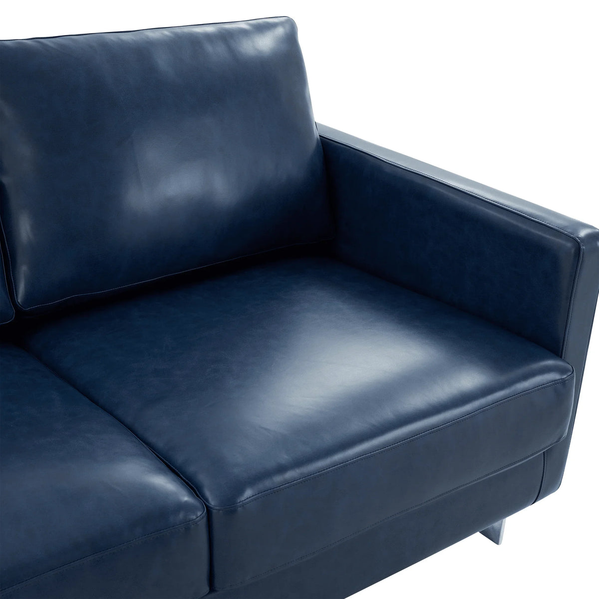 Lincoln 3-Seater Sofa Upholstered in Leather with Chrome Stainless Steel Frame - Elax Furniture