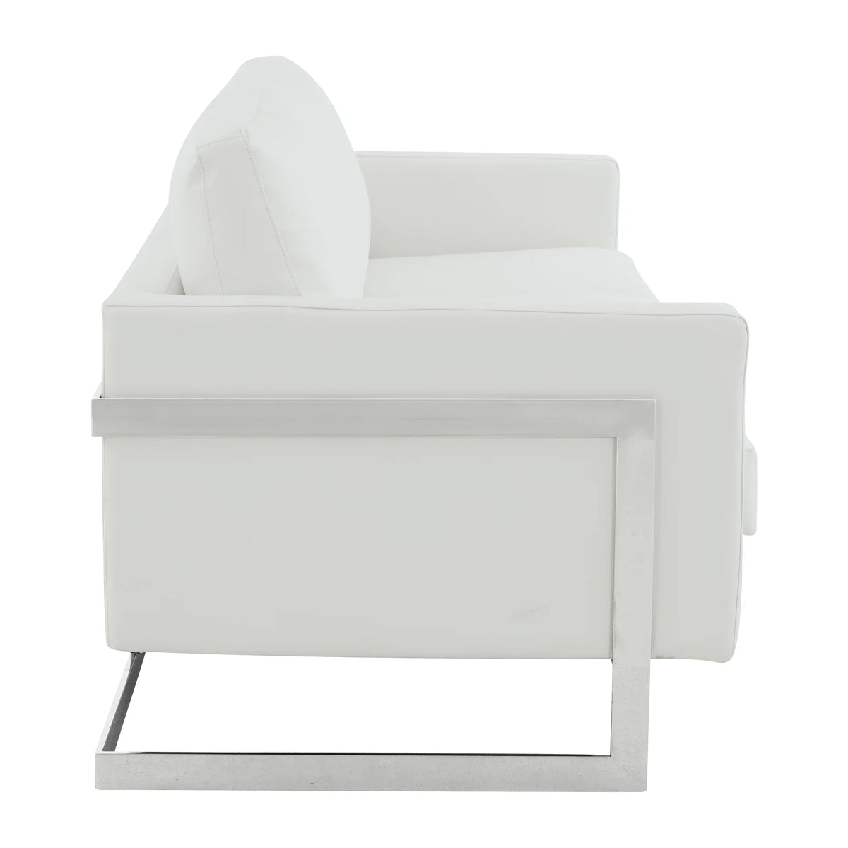 Lincoln 3-Seater Sofa Upholstered in Leather with Chrome Stainless Steel Frame - Elax Furniture