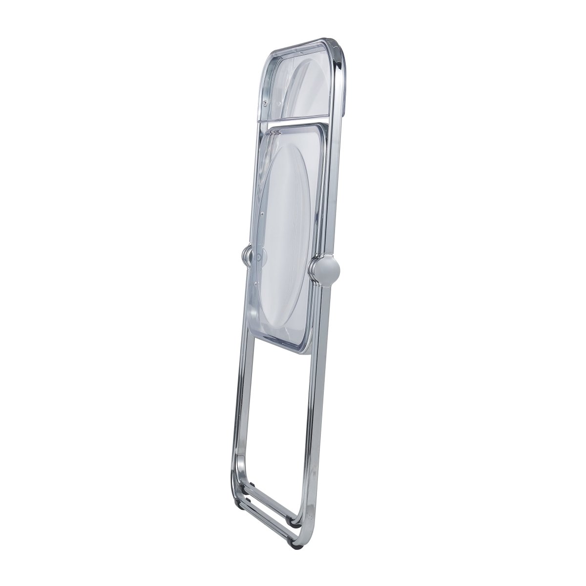 Lawrence Acrylic Folding Chair With Metal Frame Chrome Clear Folding Chair Leisuremod