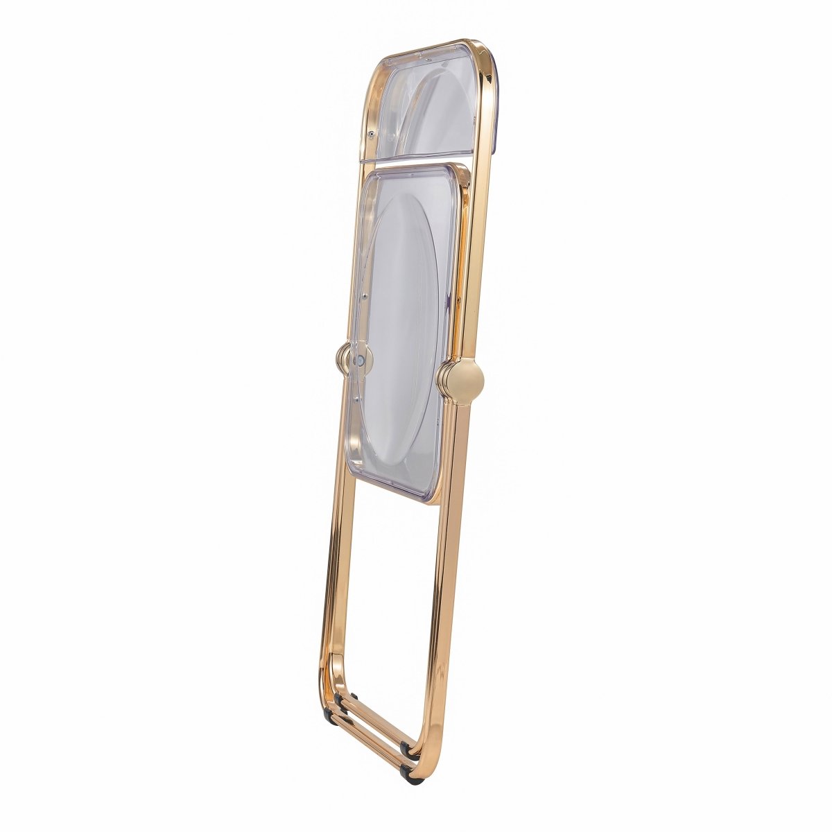 Lawrence Acrylic Folding Chair With Metal Frame Chrome Transparent Black Folding Chair Leisuremod