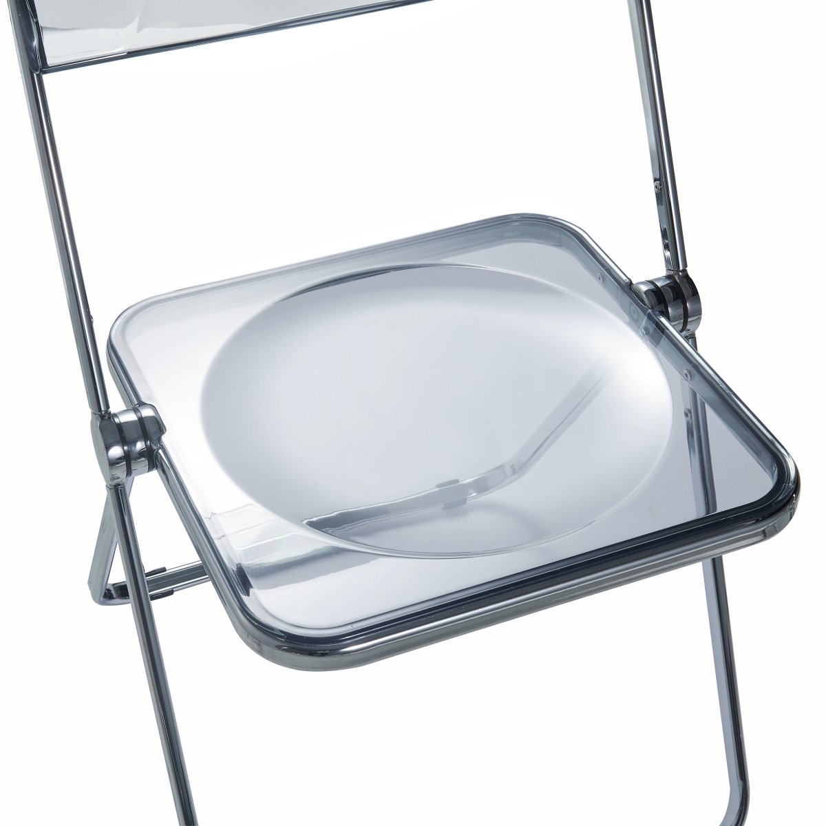 Lawrence Acrylic Folding Chair With Metal Frame Chrome Clear Folding Chair Leisuremod