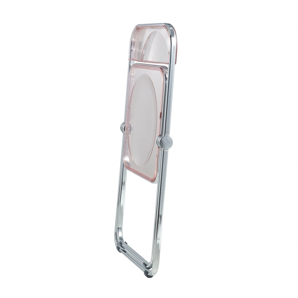 Lawrence Acrylic Folding Chair With Metal Frame Chrome Rose Pink Folding Chair Leisuremod