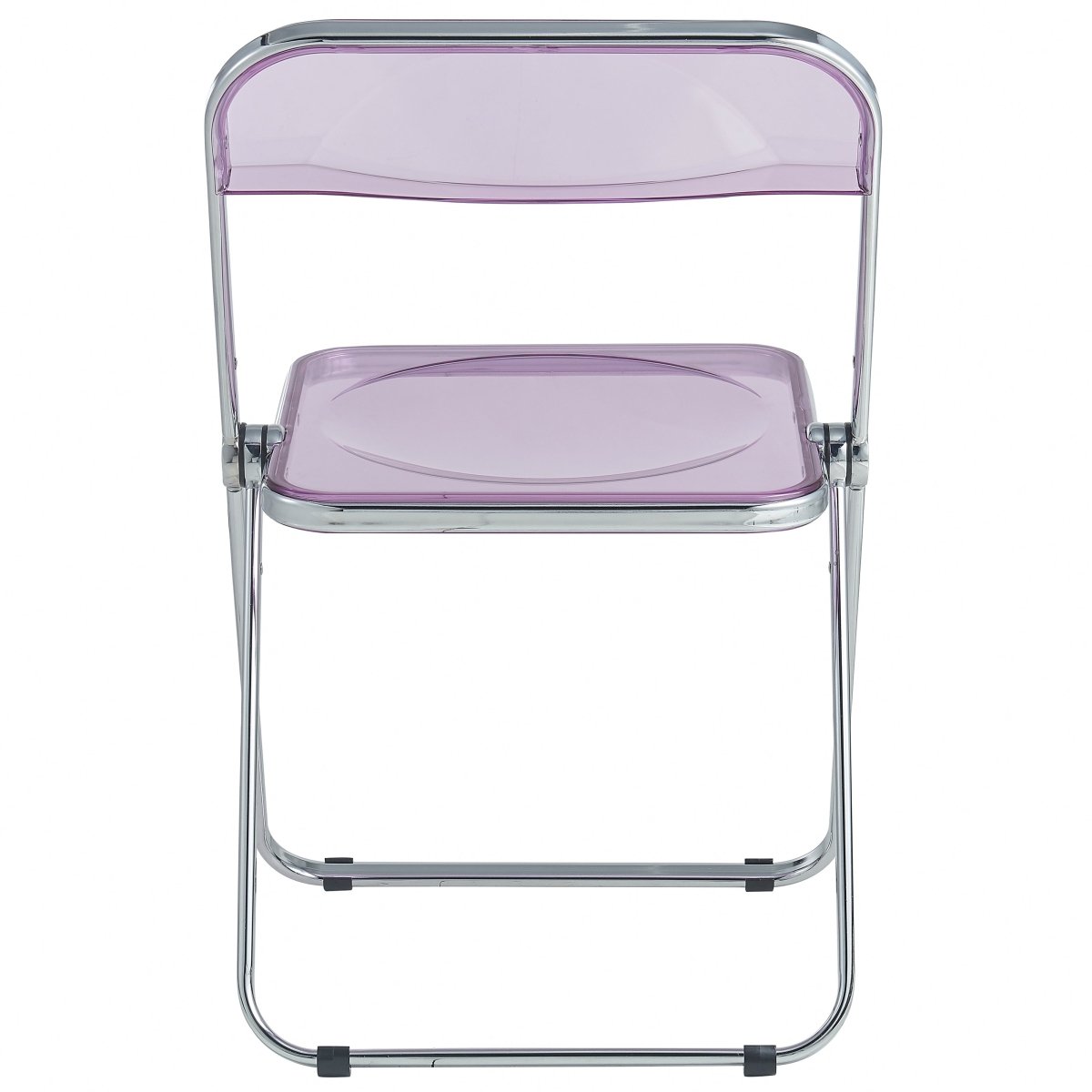 Lawrence Acrylic Folding Chair With Metal Frame Chrome Magenta Folding Chair Leisuremod