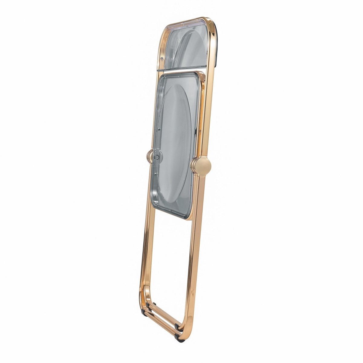 Lawrence Acrylic Folding Chair With Metal Frame Gold Transparent Black Folding Chair Leisuremod
