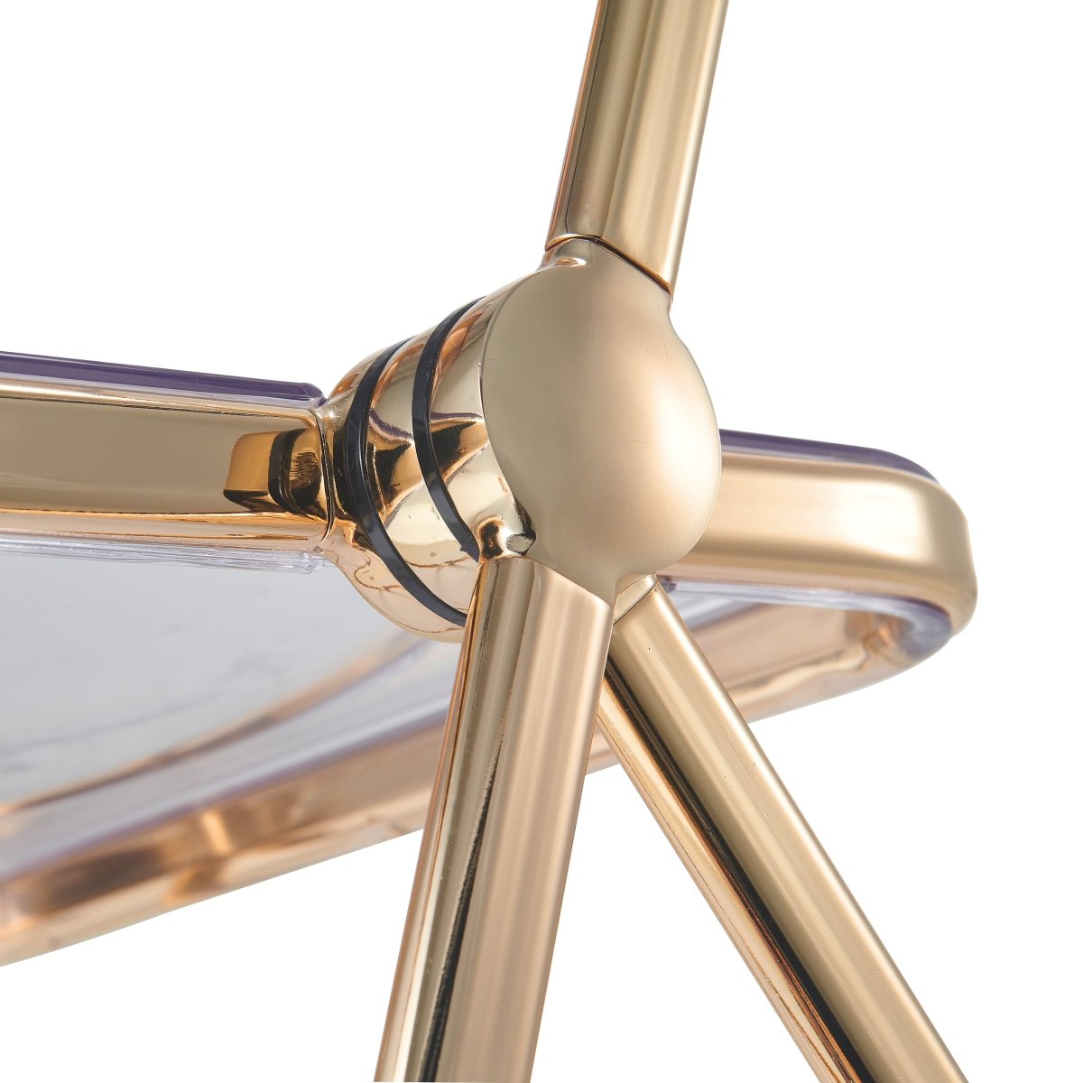 Lawrence Acrylic Folding Chair With Metal Frame Gold Clear Folding Chair Leisuremod