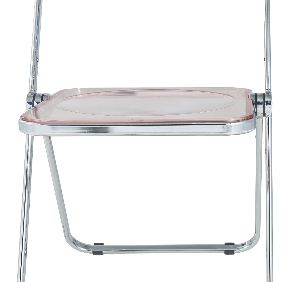 Lawrence Acrylic Folding Chair With Metal Frame Chrome Rose Pink Folding Chair Leisuremod