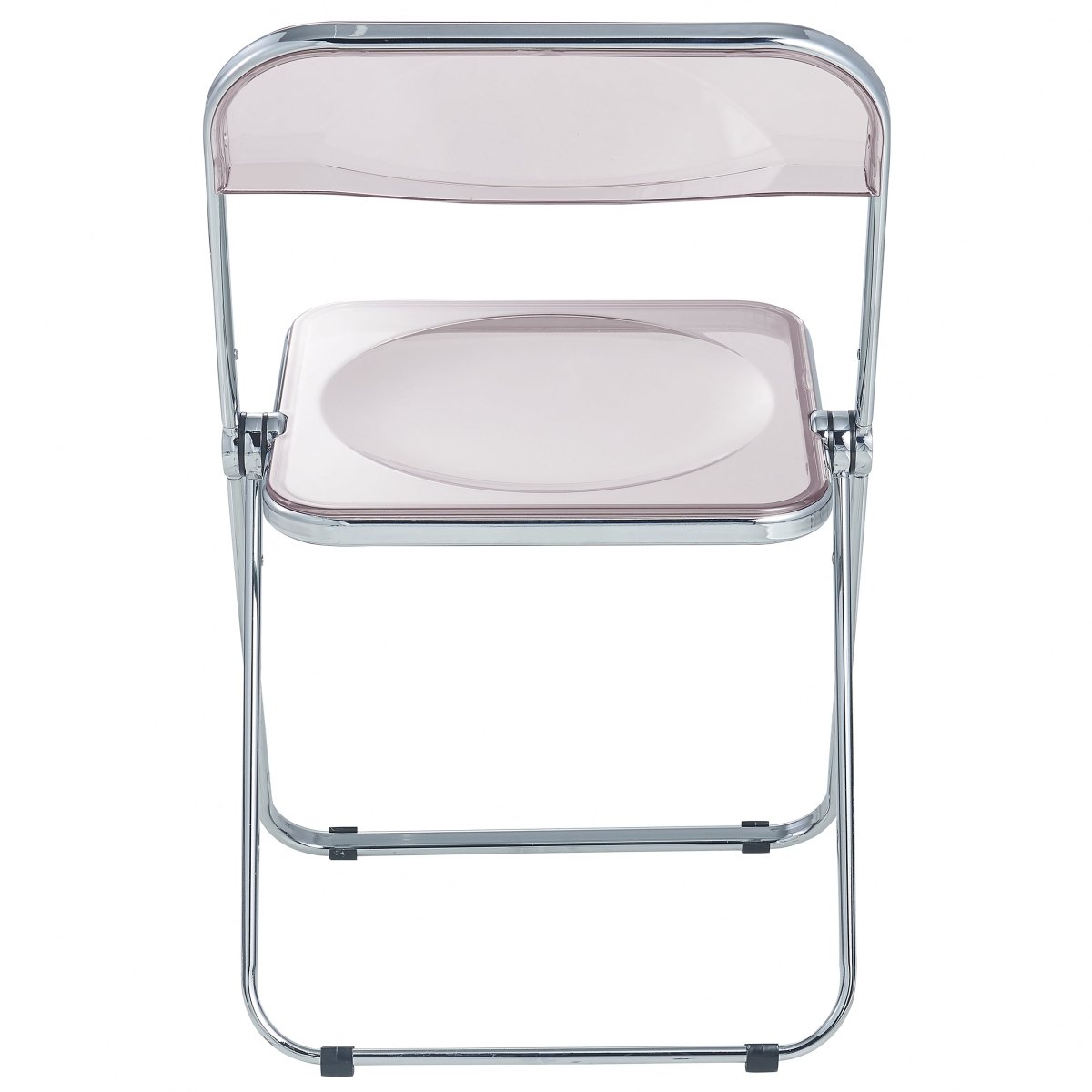 Lawrence Acrylic Folding Chair With Metal Frame Chrome Rose Pink Folding Chair Leisuremod