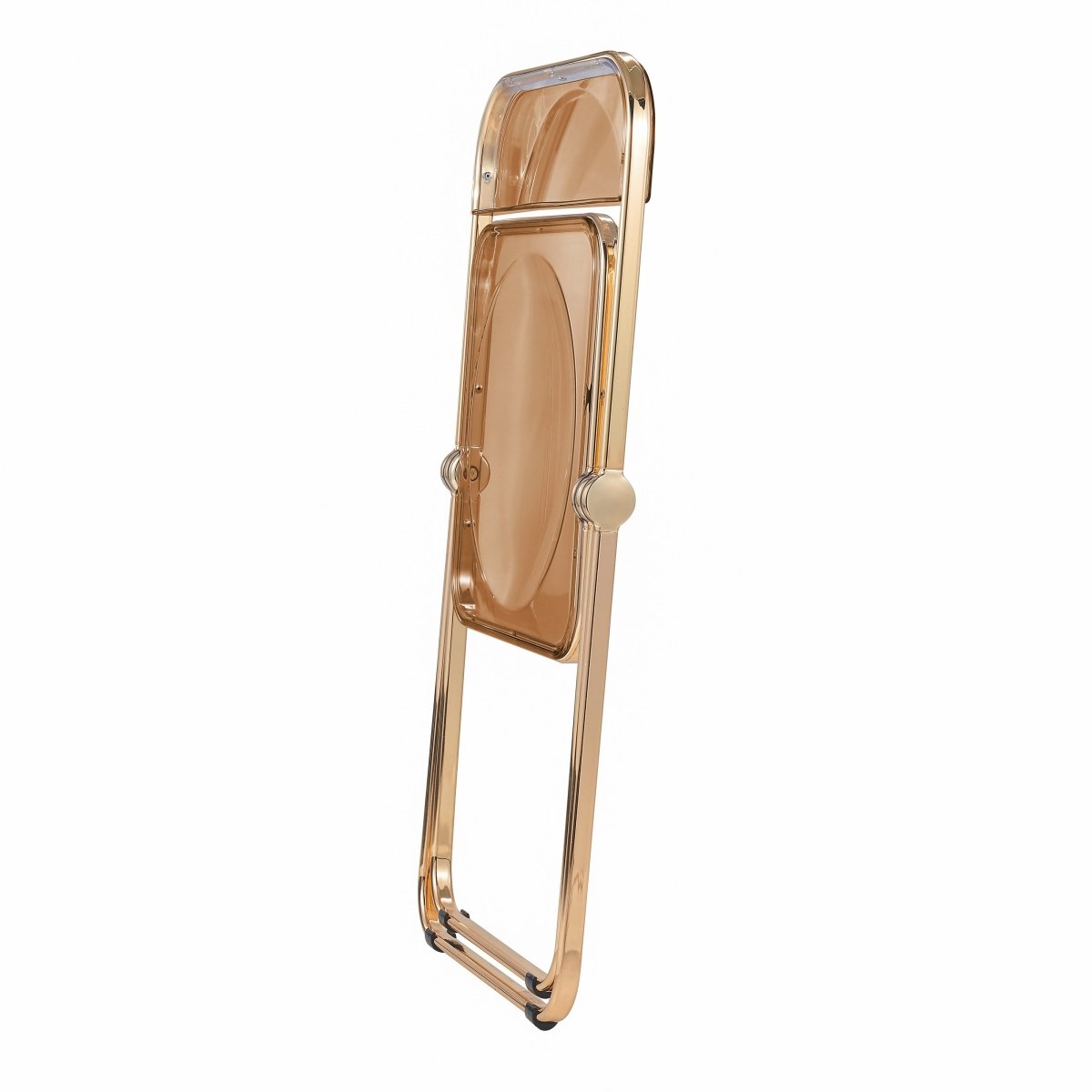 Lawrence Acrylic Folding Chair With Metal Frame Gold Tangerine Folding Chair Leisuremod