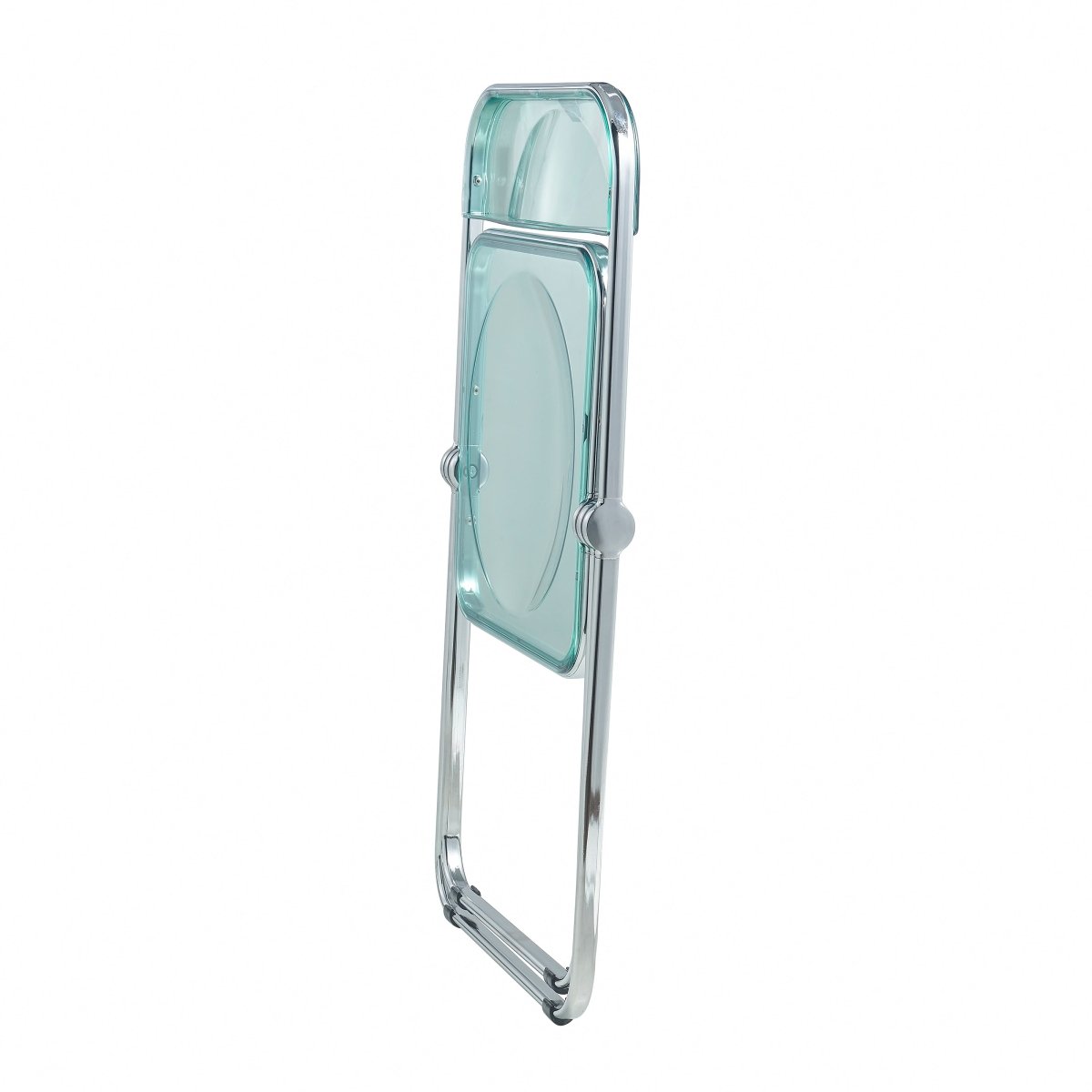 Lawrence Acrylic Folding Chair With Metal Frame Chrome Jade Green Folding Chair Leisuremod