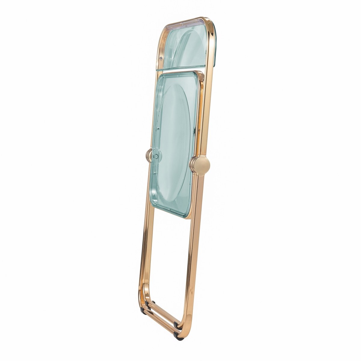 Lawrence Acrylic Folding Chair With Metal Frame Gold Jade Green Folding Chair Leisuremod