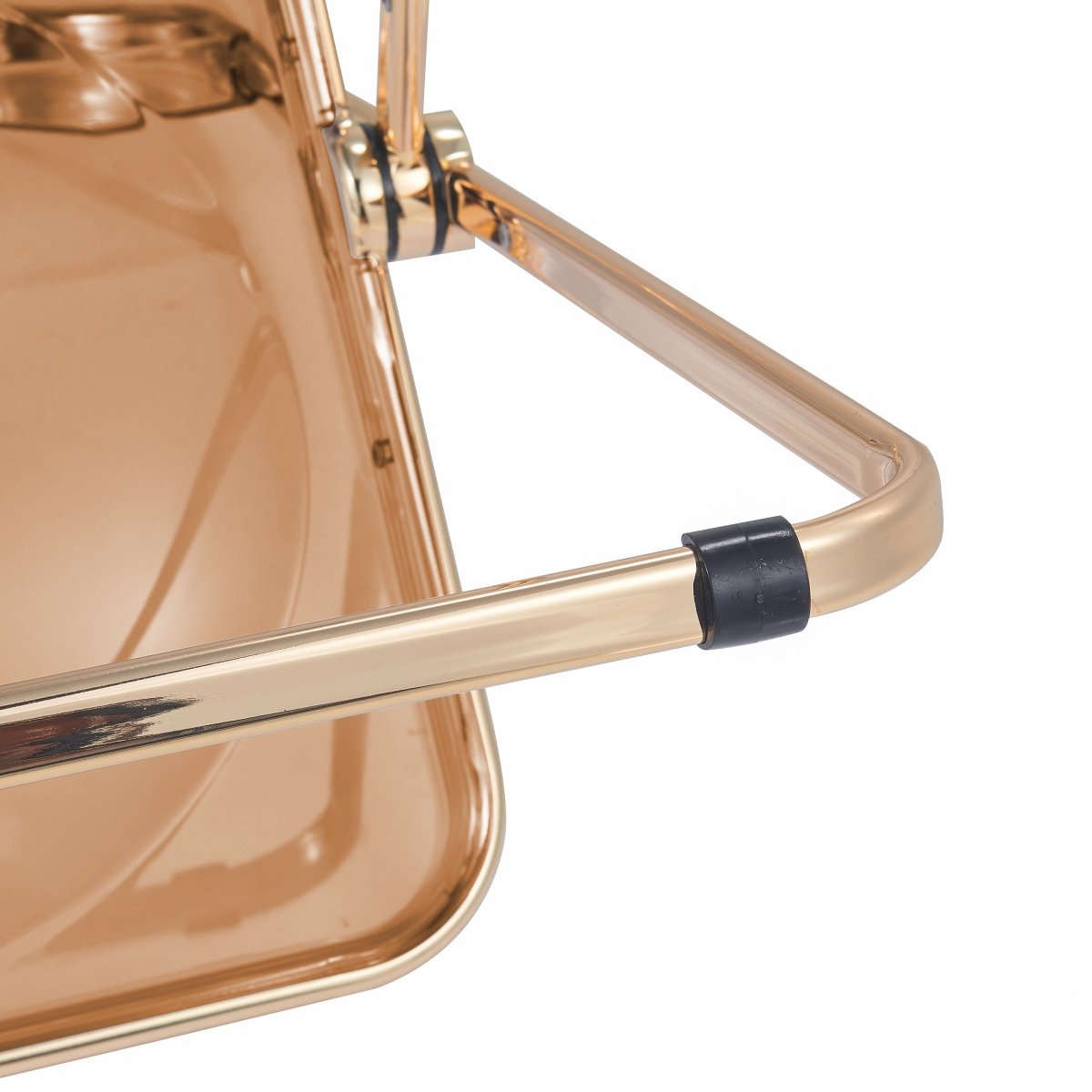Lawrence Acrylic Folding Chair With Metal Frame Gold Tangerine Folding Chair Leisuremod
