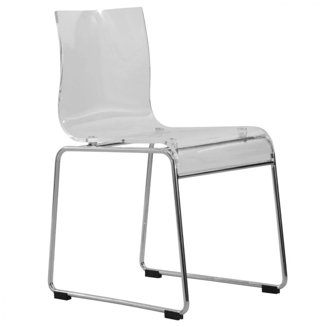 Lima Modern Acrylic Dining Chair With Chrome Base - Elax Furniture