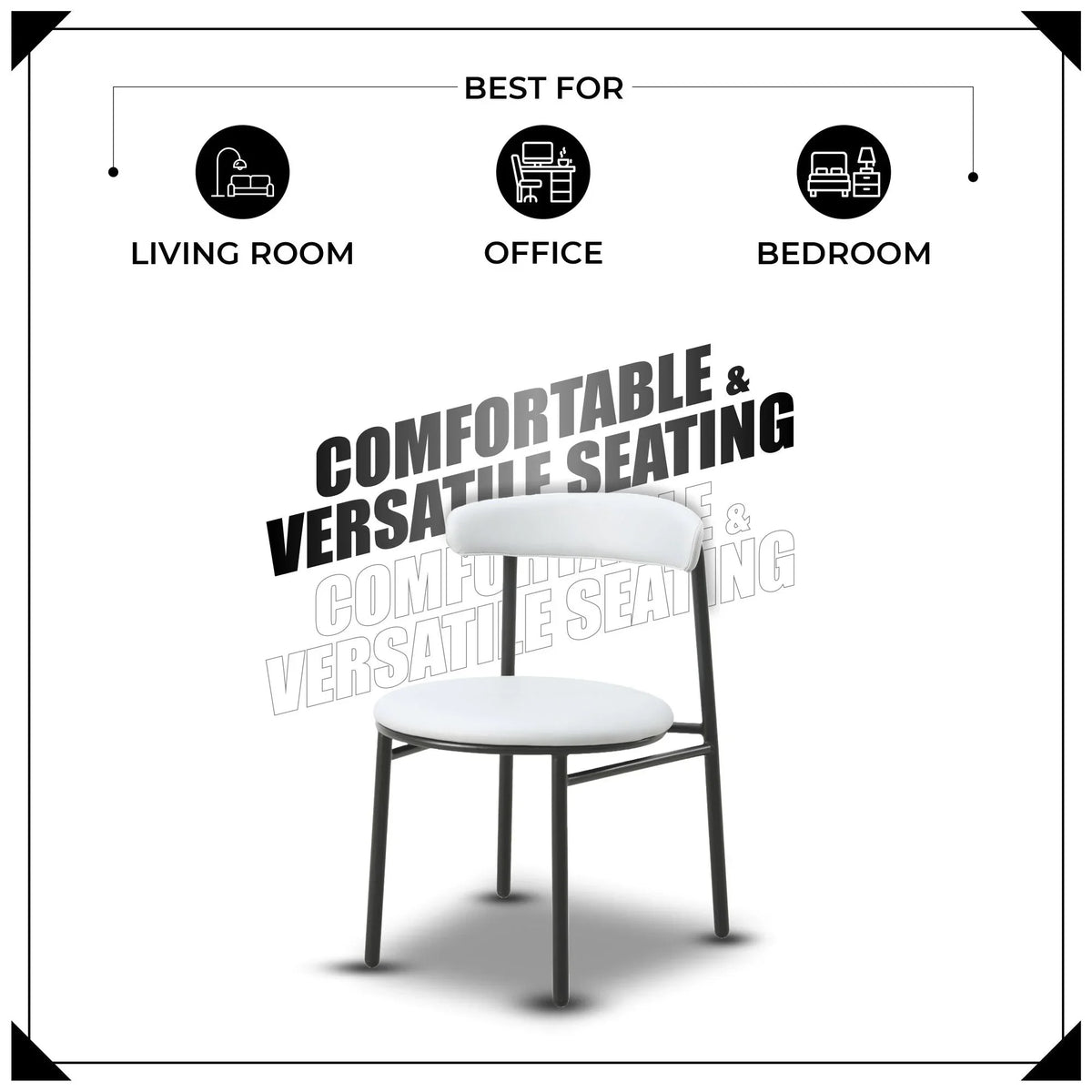 Lume Modern Dining Chair Upholstered in Polyester with Metal Legs - Elax Furniture
