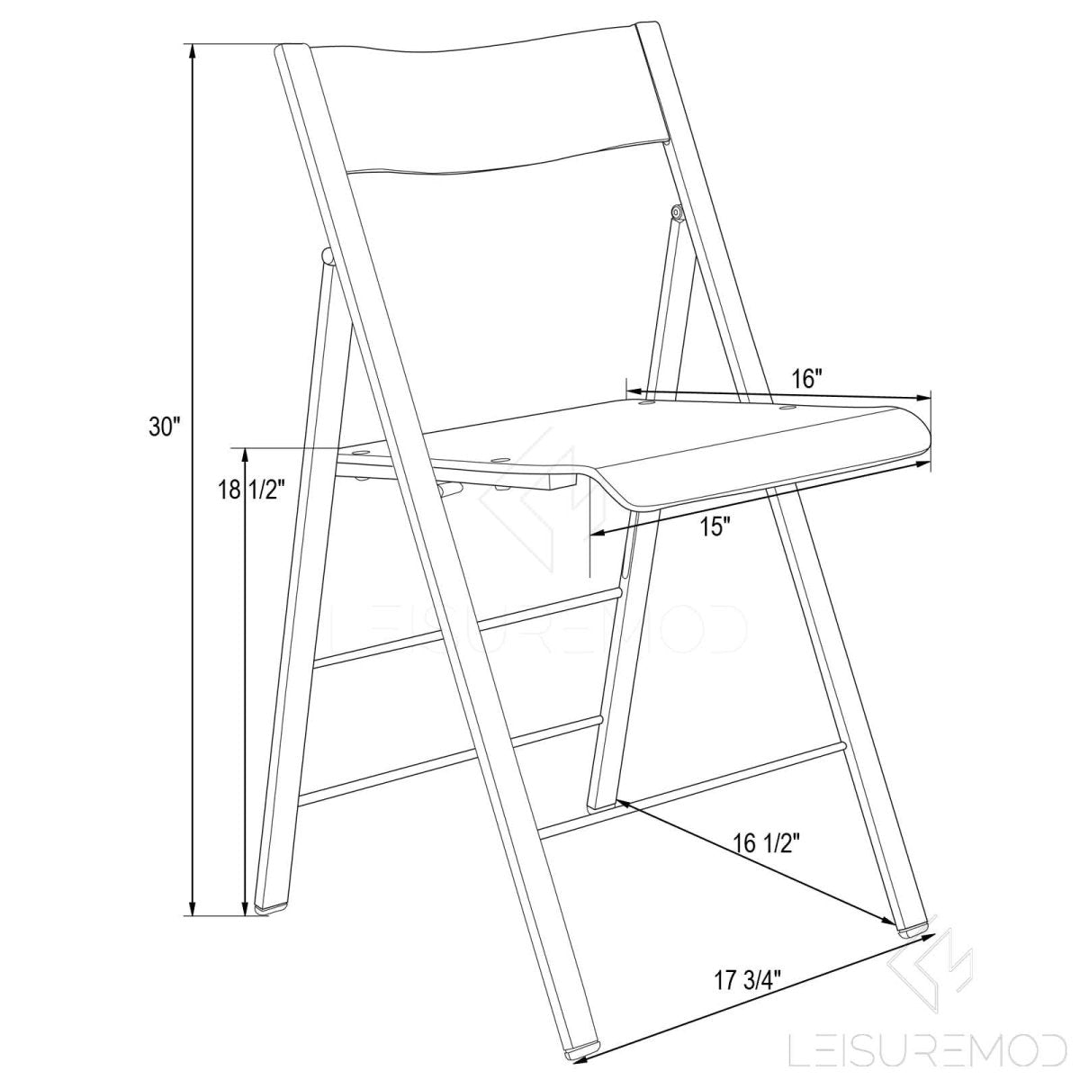 Menno Modern Acrylic Gold Base Folding Chair Dining Chair Leisuremod