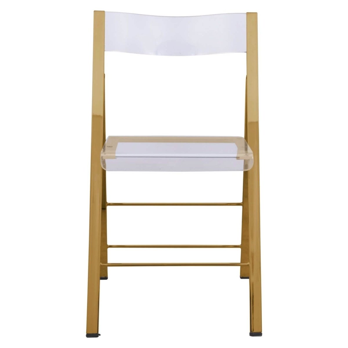 Menno Modern Acrylic Gold Base Folding Chair Dining Chair Leisuremod
