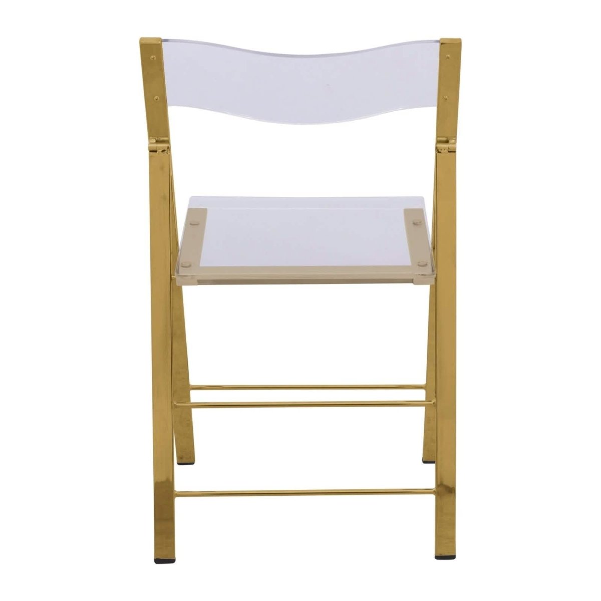 Menno Modern Acrylic Gold Base Folding Chair Dining Chair Leisuremod