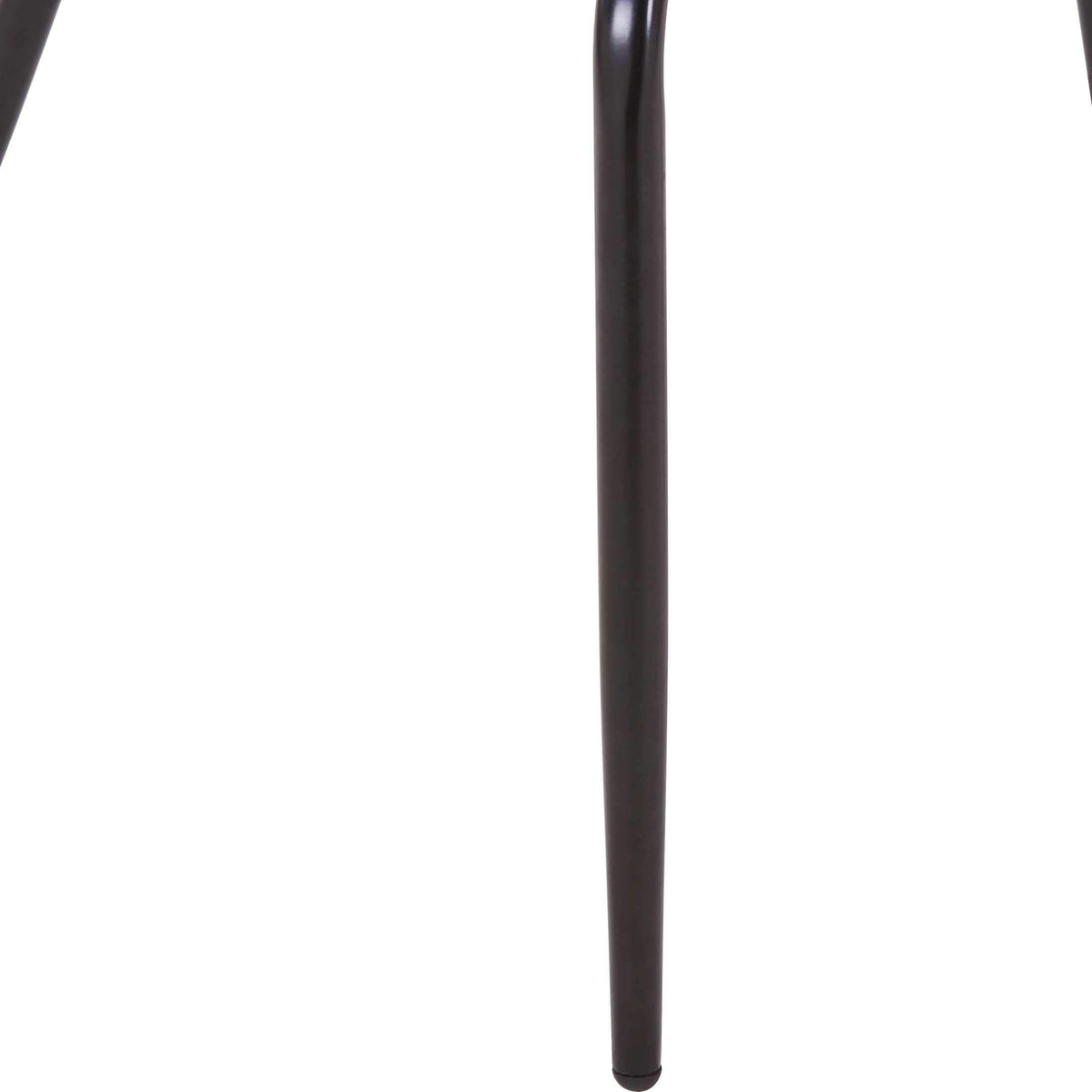 Cyril Dining Chair in Leather or Velvet with Open Back Design and Powder-Coated Iron Frame Charcoal Dining Chair Leisuremod