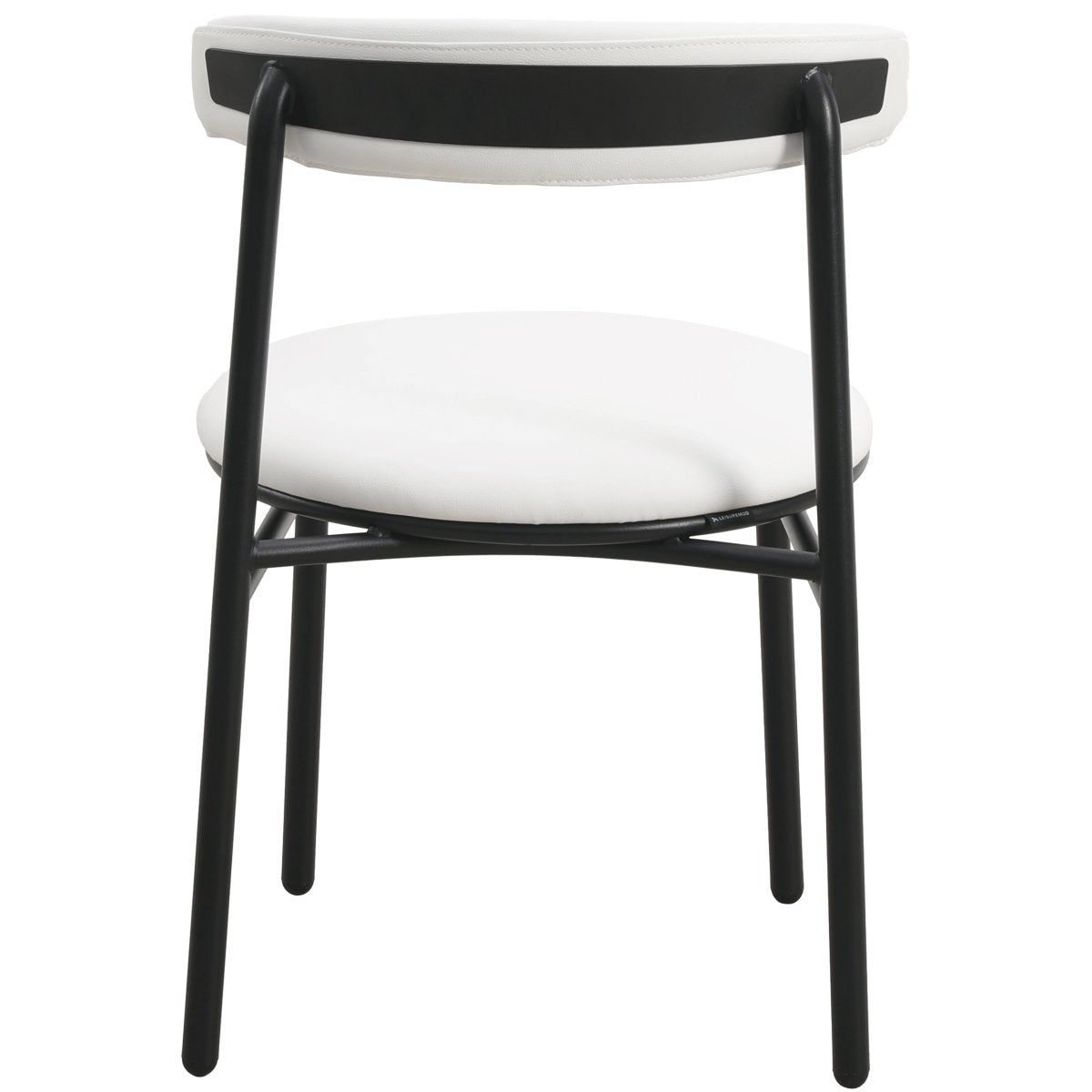 Lume Modern Dining Chair Upholstered in Polyester with Metal Legs White Dining Chair Leisuremod