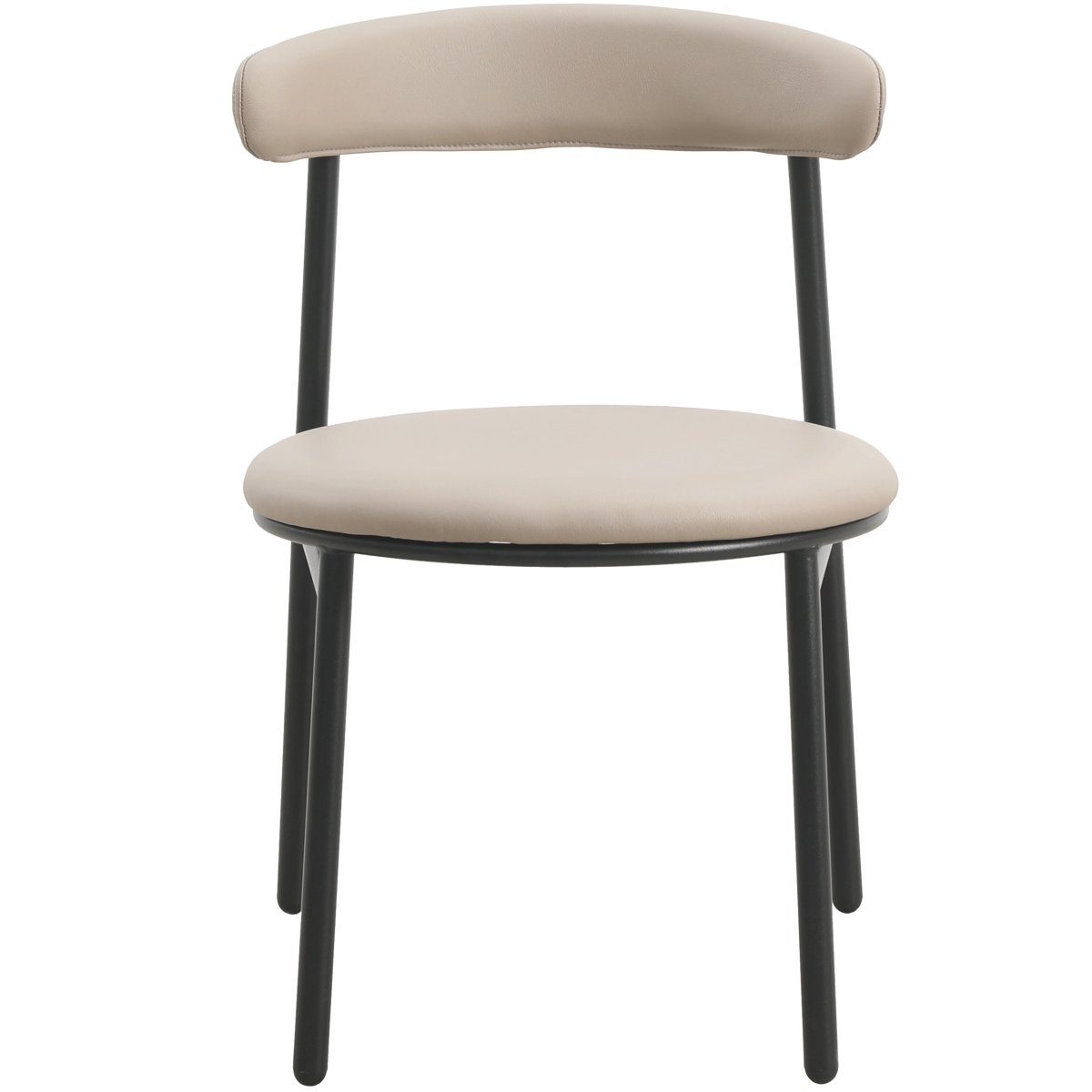 Lume Modern Dining Chair Upholstered in Polyester with Metal Legs Dark Toupe Dining Chair Leisuremod