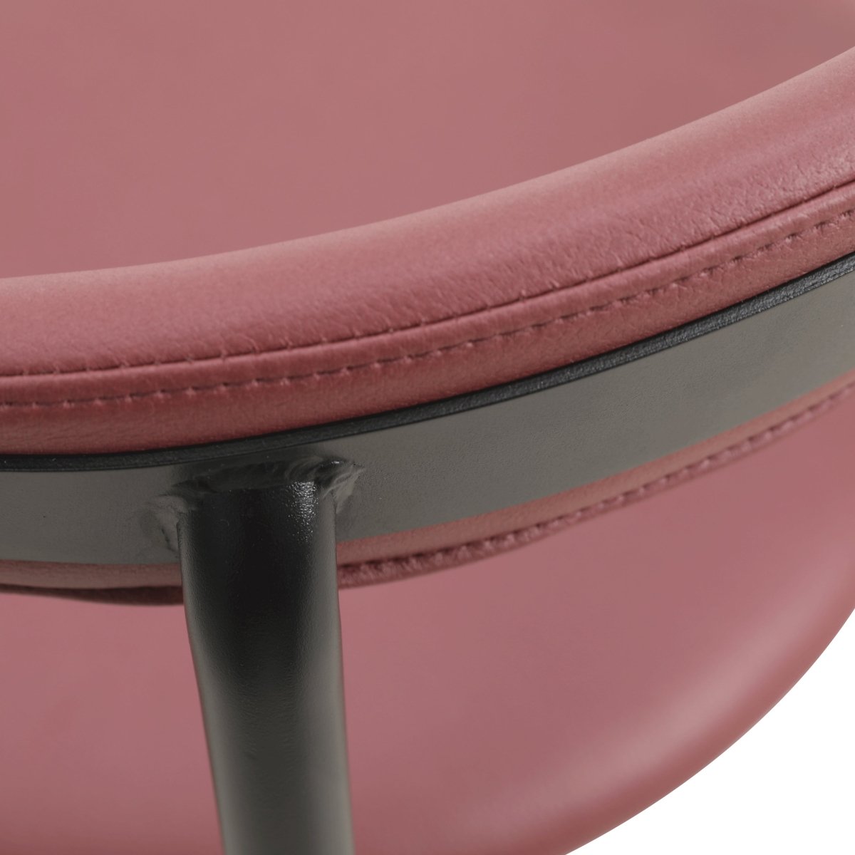 Lume Modern Dining Chair Upholstered in Polyester with Metal Legs Burgundy Dining Chair Leisuremod