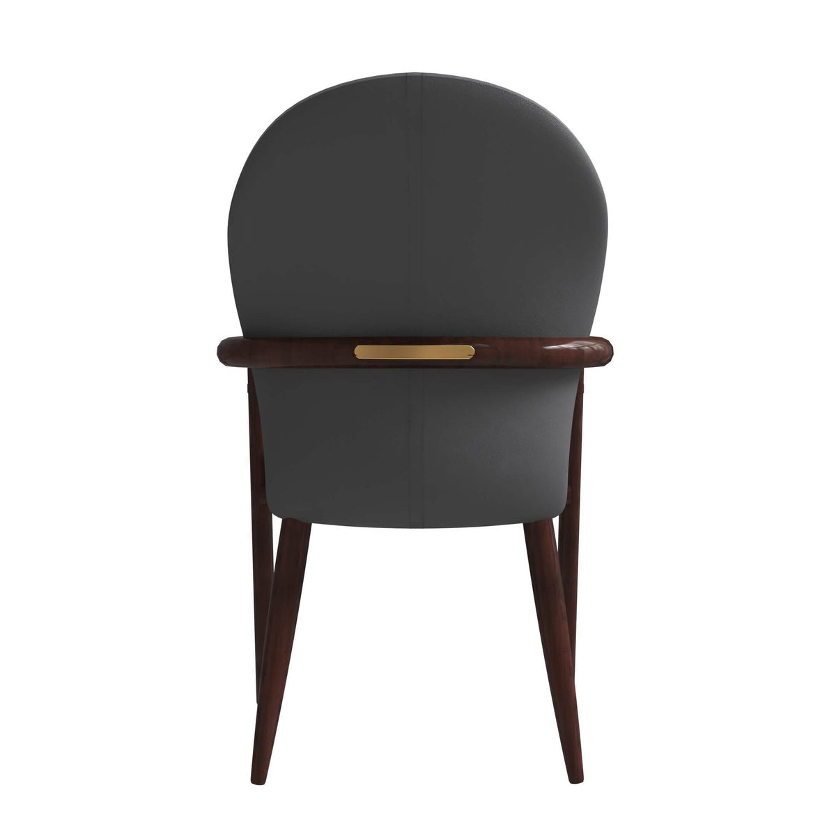 Opaline Dining Chair in Velvet or Leather Upholstery with Rubberwood Frame with Gold Accents Grey Leather Dining Chair Leisuremod