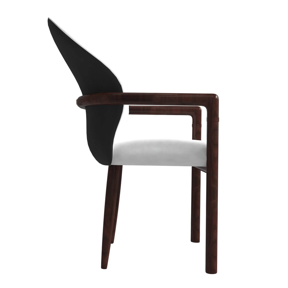Opaline Dining Chair in Velvet or Leather Upholstery with Rubberwood Frame with Gold Accents White Velvet Dining Chair Leisuremod