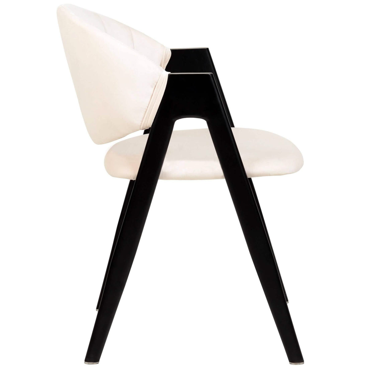 Savor Dining Chair in Leather/Polyester with Curved and Open-Back Design Grey Dining Chair Leisuremod