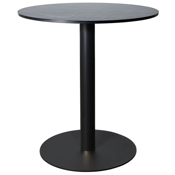 Vail Collection Dining Table Black Base With 27"/36" Round Black MDF Wood/Sintered Stone Top 27 Inches Black Wood Dining Table Leisuremod