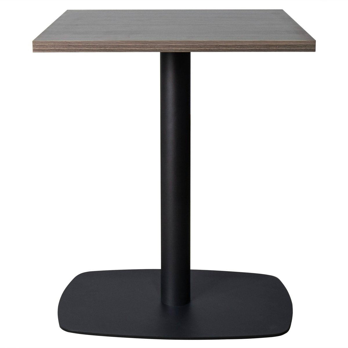 Vail Collection Dining Table Black Rectangle Base With 24" Square MDF Top Dark Brown Dining Table Leisuremod