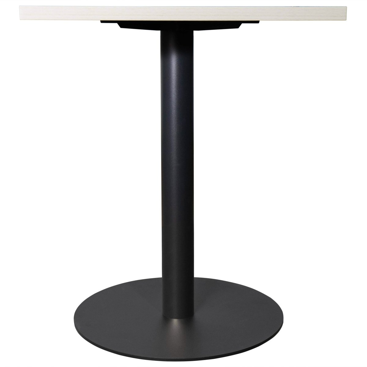 Vail Collection Dining Table Black/Gold Round Base With 24" Square Black MDF Top Black Light Wood Brown Dining Table Leisuremod