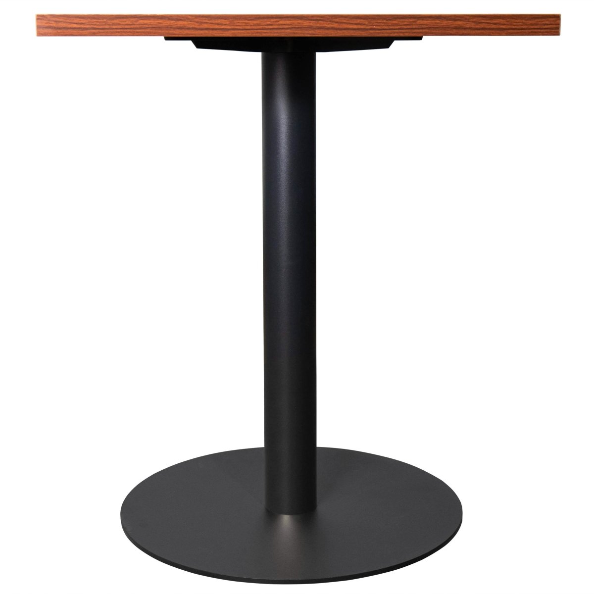 Vail Collection Dining Table Black/Gold Round Base With 24" Square Black MDF Top Black Cognac Brown Dining Table Leisuremod