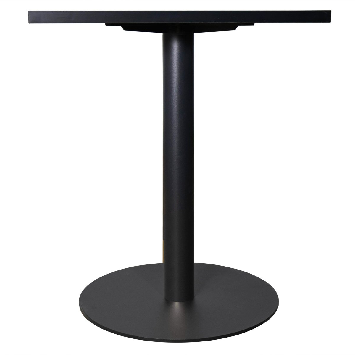 Vail Collection Dining Table Black/Gold Round Base With 24" Square Black MDF Top Black Black Dining Table Leisuremod