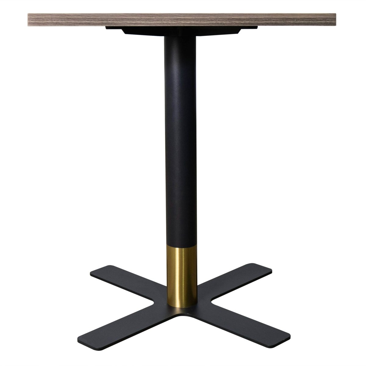 Vail Collection Dining Table Black/Gold X Base With 24" Square MDF Top Dark Brown Dining Table Leisuremod