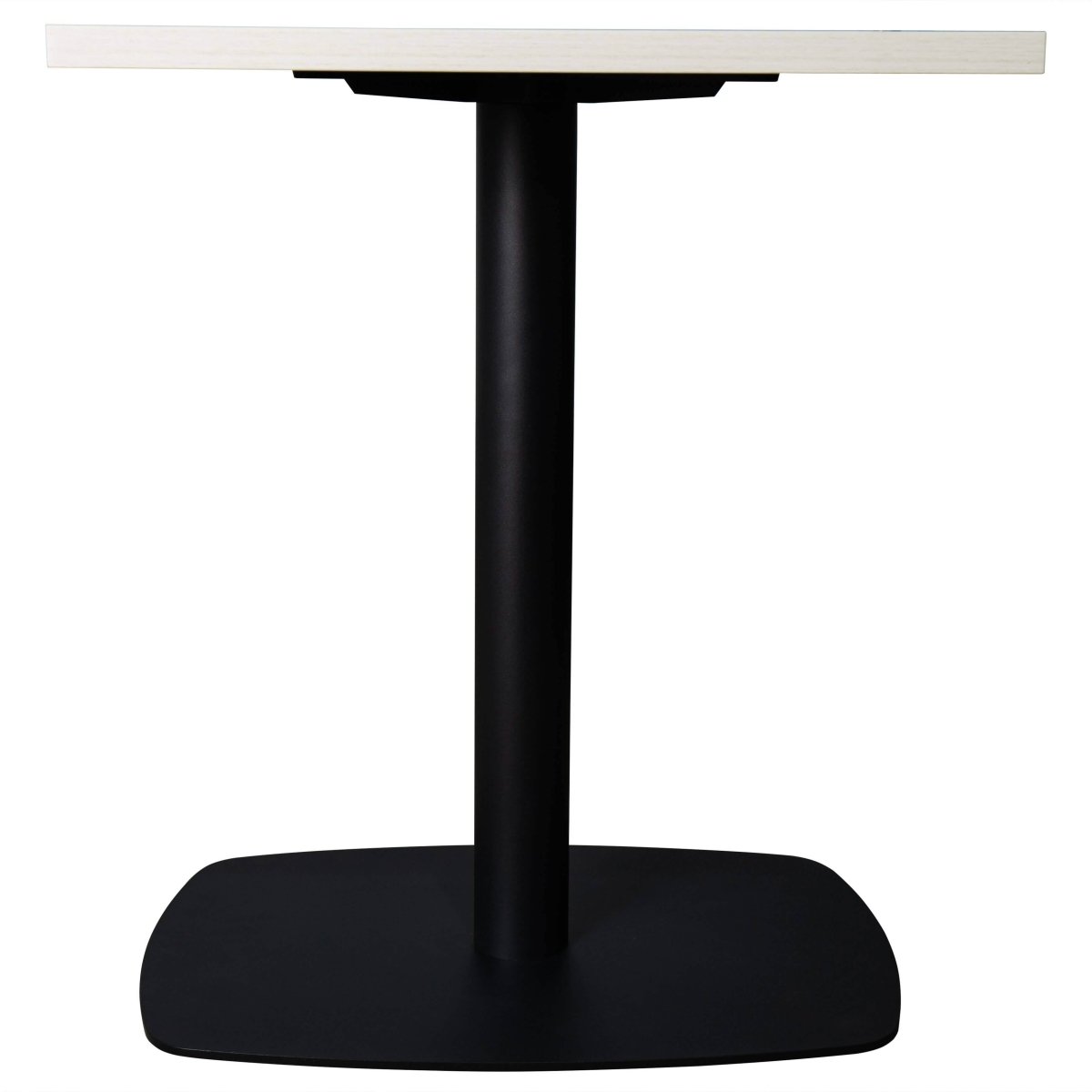 Vail Collection Dining Table Black Rectangle Base With 24" Square MDF Top Light Wood Brown Dining Table Leisuremod