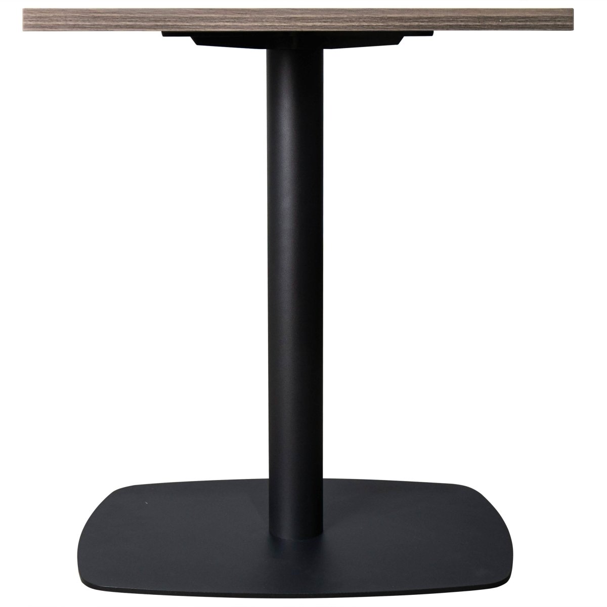 Vail Collection Dining Table Black Rectangle Base With 24" Square MDF Top Dark Brown Dining Table Leisuremod