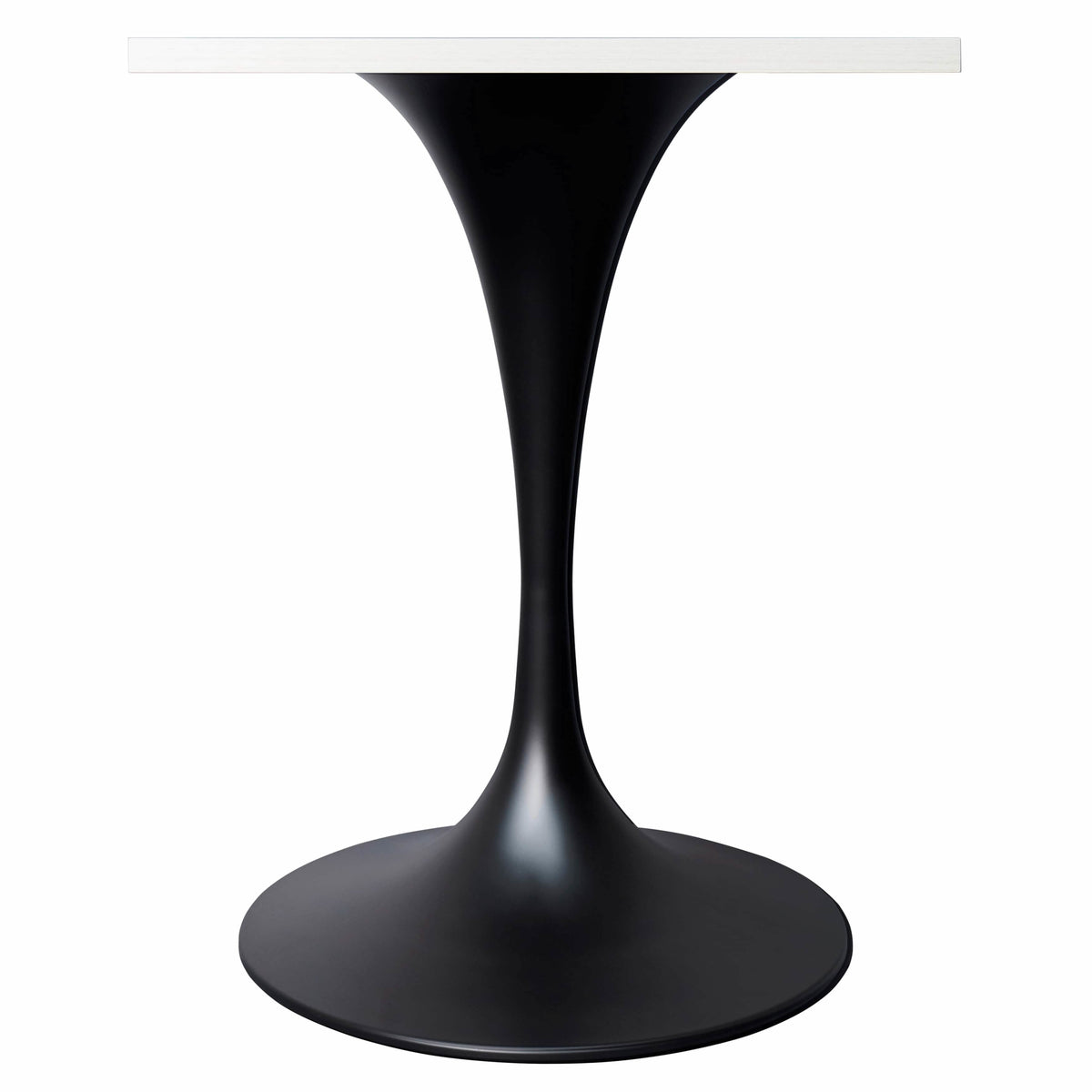 Verve Collection 24"Square Dining Table, Black/White/Brushed Gold Base with MDF Top 27 Inch Black Light Natural Wood Dining Table Leisuremod
