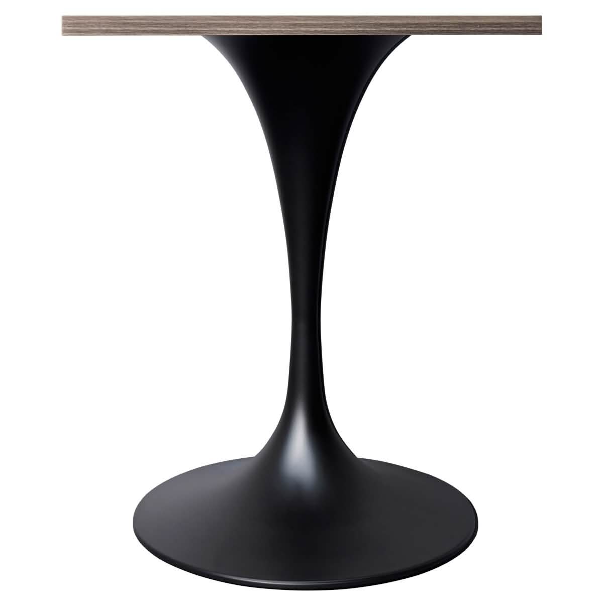 Verve Collection 24"Square Dining Table, Black/White/Brushed Gold Base with MDF Top 27 Inch Black Dark Maple Wood Dining Table Leisuremod