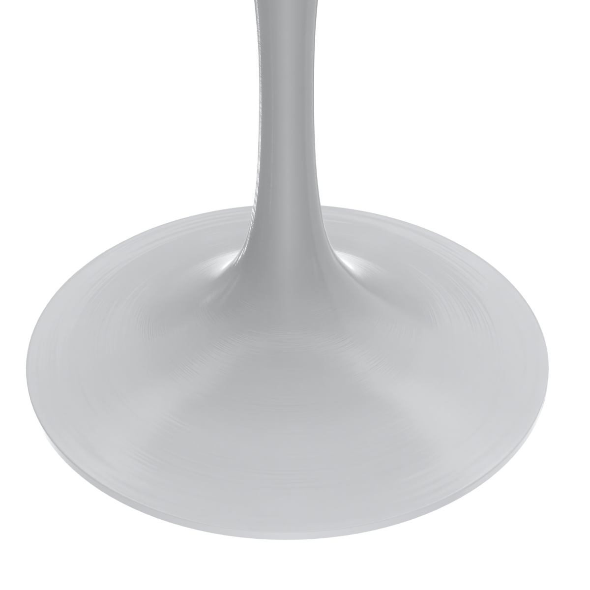 Verve Round Dining Table with MDF/Sintered Stone/Resin Tabletop in White Stainless Steel Pedestal Base Sintered Stone 36 Inch White Dining Table Leisuremod