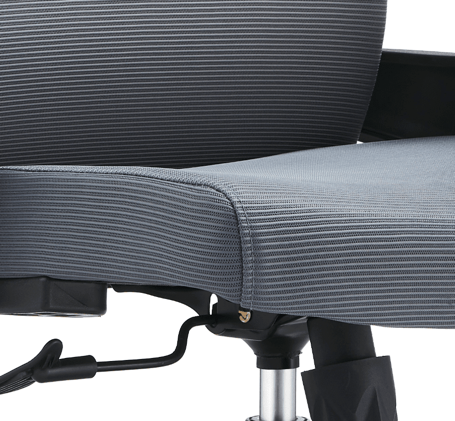 Brio Mid-Back Adjustable Office Chair Upholstered in Cotton Grey Office Chair Leisuremod
