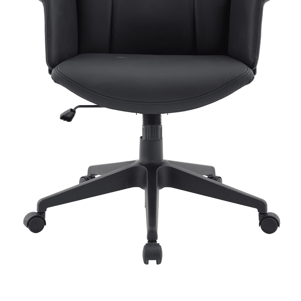 Inifini High-Back Leather Ergonomic Office Chair With Lumbar Support, Adjustable Hight and Swivel Black Office Chair Leisuremod