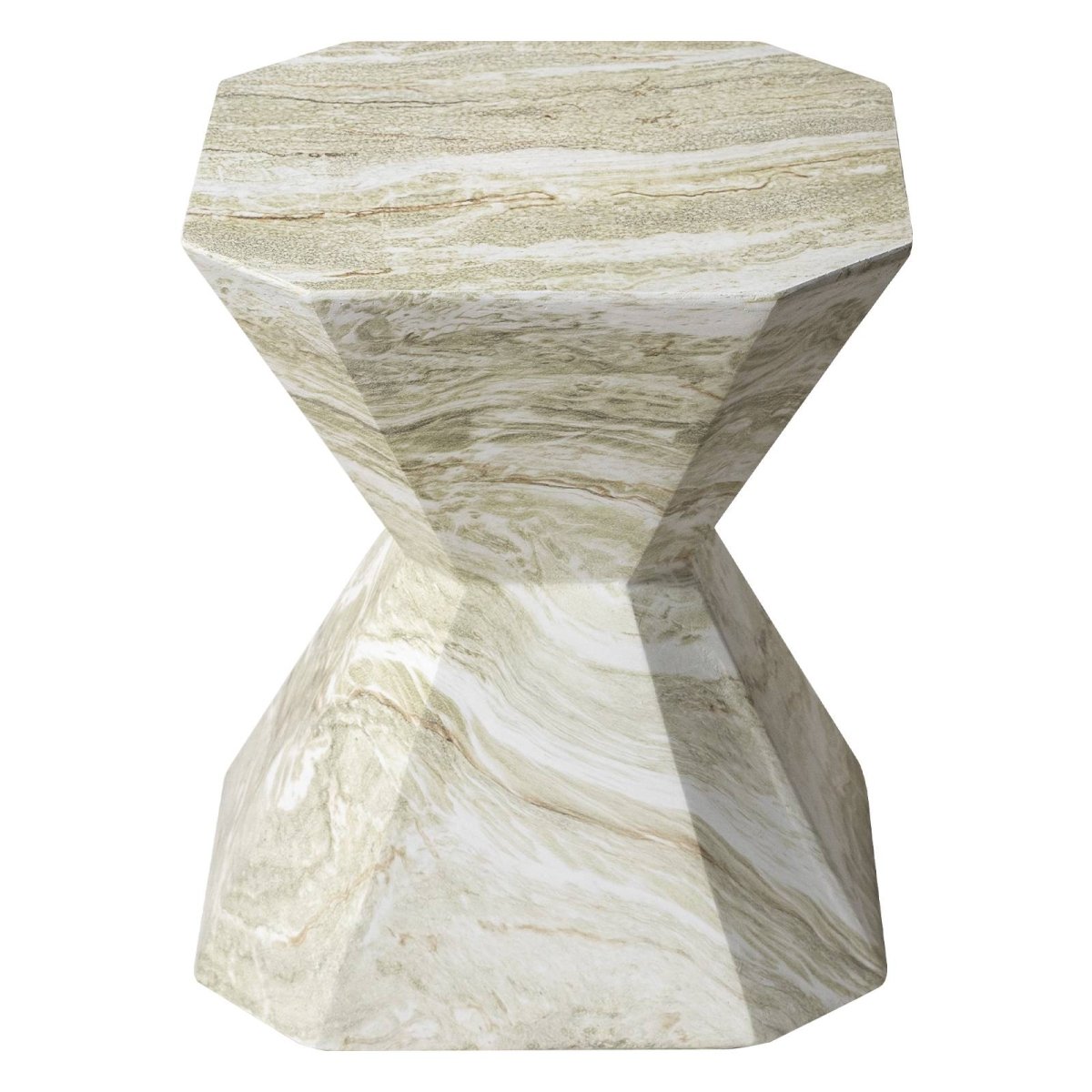 Azure Side Table Round Fiberstone Accent Table Marble Green Side Table LeisureMod