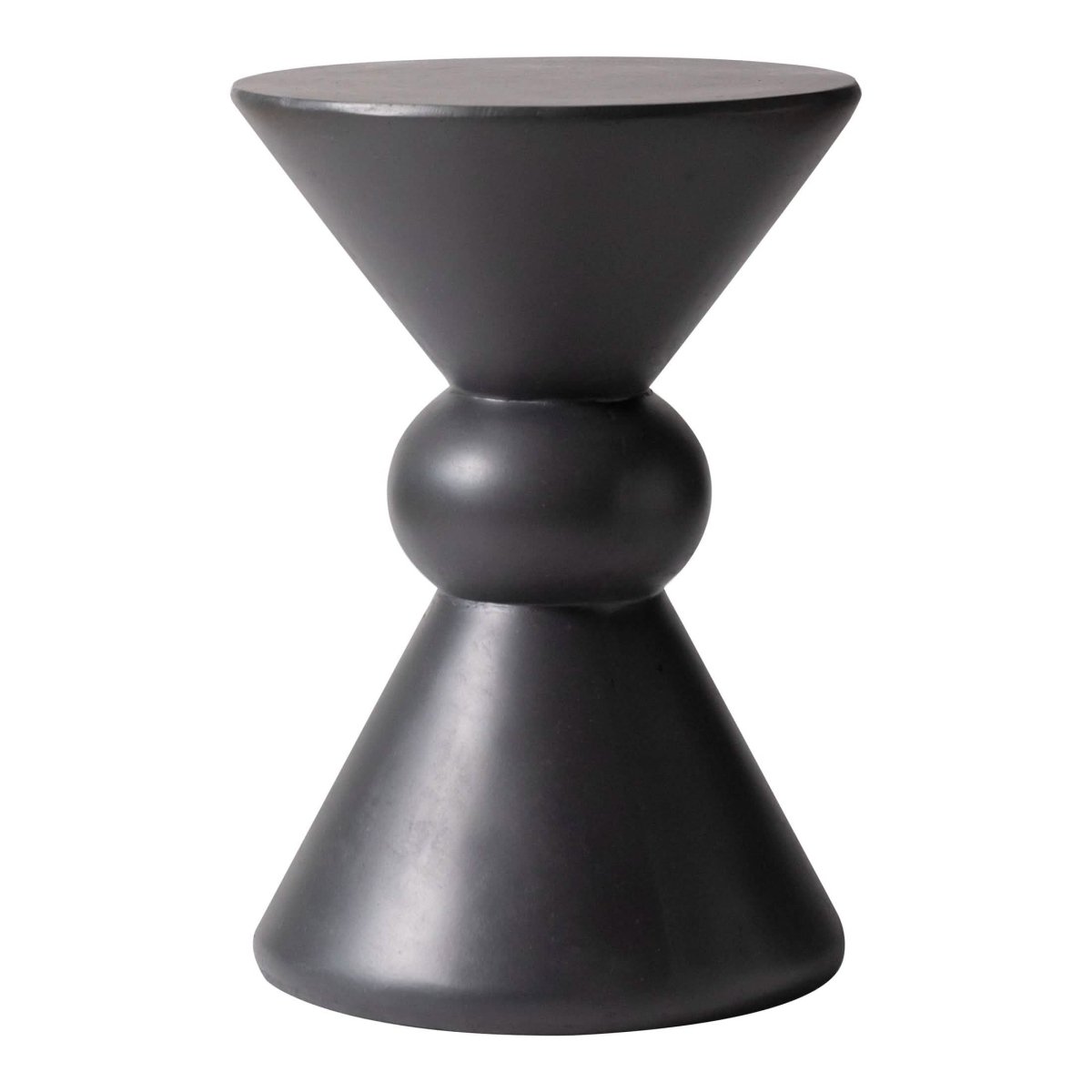 Echo Side Table with Weather-Resistant Fibersone Top Round Accent Table Dark Grey Side Table LeisureMod